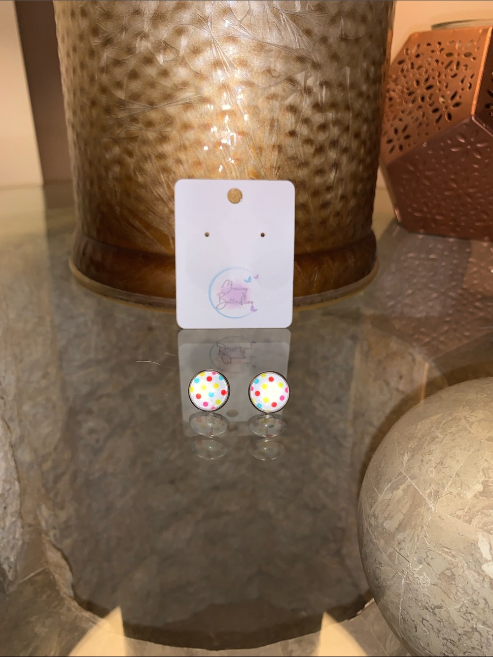 Polka Dot Stud Earrings